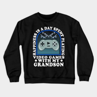 Happiness Is A Day Spent Gaming Grandparent Crewneck Sweatshirt